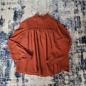 Q&A rust blouse